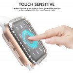 Wholesale Crystal Diamond Rhinestone Case with Built In Tempered Glass Screen Protector for Apple Watch Series 6/5/4/SE [44mm] (Clear)